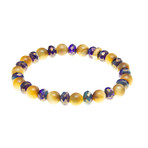 Dell Arte // Beaded Bracelet Honey Tiger Eye + Bohemian Crystal // Multicolor