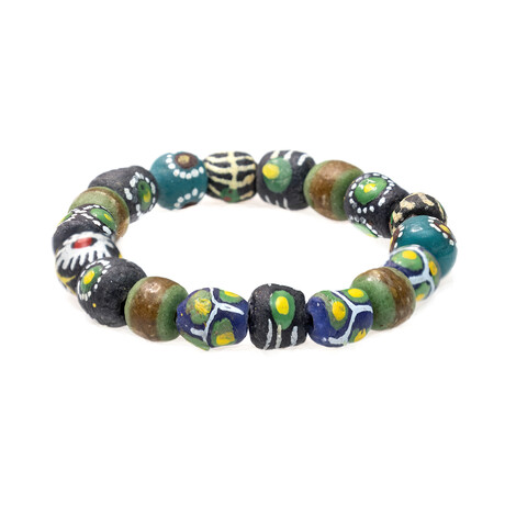 Dell Arte // Krobo Beads Spiritual Stretchable Bracelet // Multicolor