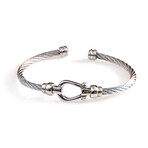 Dell Arte // Stainless Steel Bangle + Horseshoe Insert // Silver