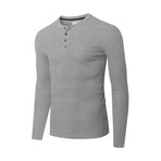 Premium Thermal Long Sleeve Henley // Gray (XL)