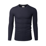 Premium Thermal Crew Neck Long Sleeve Shirt // Navy (XL)