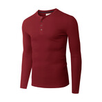 Premium Thermal Long Sleeve Henley // Red (2XL)