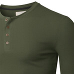Premium Thermal Long Sleeve Henley // Olive (S)