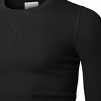 Premium Thermal Crew Neck Long Sleeve Shirt // Black (XL)