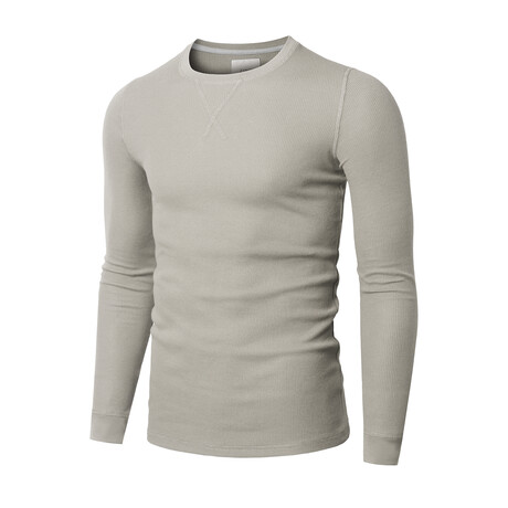 Premium Thermal Crew Neck Long Sleeve Shirt // Khaki (S)