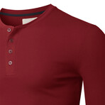 Premium Thermal Long Sleeve Henley // Red (XL)