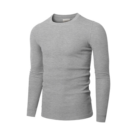 Premium Thermal Crew Neck Long Sleeve Shirt // Gray (S)