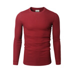Premium Thermal Crew Neck Long Sleeve Shirt // Red (S)