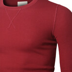 Premium Thermal Crew Neck Long Sleeve Shirt // Red (M)
