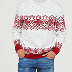 Jacob Sweater // White + Red (S)