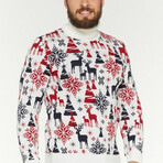 Brendon Sweater // White + Red + Navy (XL)