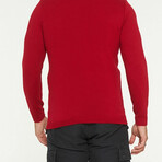 Tristan Sweater // Red + White (XL)