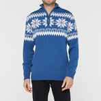 Aidan Sweater // Blue + White + Gray (L)