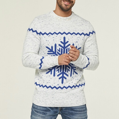 Darwin Sweater // White + Blue (XS)
