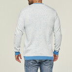 Brennan Sweater // White + Light Blue (L)