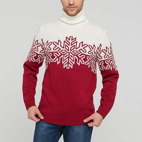 Henry Sweater // White + Red (XS)
