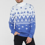 Devyn Sweater // White + Blue (L)