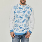 Brennan Sweater // White + Light Blue (3XL)