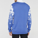 Devyn Sweater // White + Blue (3XL)