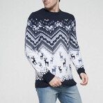 Keaton Sweater // Navy + White (XL)