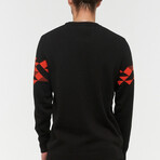 Colton Sweater // Black + Orange (S)