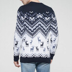 Keaton Sweater // Navy + White (3XL)