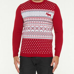 Tristan Sweater // Red + White (L)
