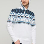 Clarence Sweater // White + Denim + Navy (L)