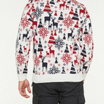 Brendon Sweater // White + Red + Navy (2XL)