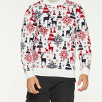 Brendon Sweater // White + Red + Navy (XS)