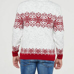 Jacob Sweater // White + Red (2XL)