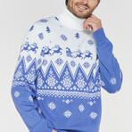 Devyn Sweater // White + Blue (2XL)