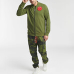 Wax Bomber Jacket // Army Green (2XL)