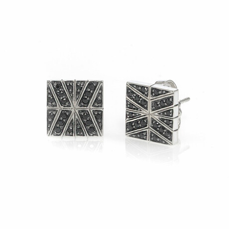 John Hardy // Modern Chain Sterling Silver + Black Spinel Earrings // Store Display