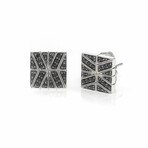 John Hardy // Modern Chain Sterling Silver + Black Spinel Earrings // Store Display
