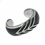 Modern Chain Sterling Silver + Leather Bracelet // 7" // Store Display