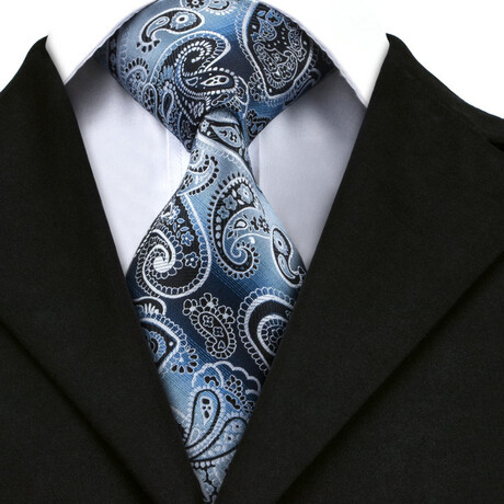 Swurve Handmade Silk Tie // Navy + Light Blue