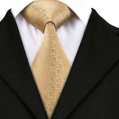 Shiv Handcrafted Silk Tie // Gold