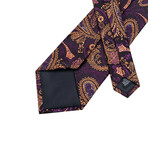 Roman Handmade Silk Tie // Black + Purple + Orange