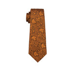 Perseus Handmade Silk Tie // Orange + Brown