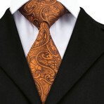 Perseus Handmade Silk Tie // Orange + Brown