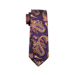 Roman Handmade Silk Tie // Black + Purple + Orange