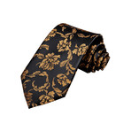 Hermes Handmade Silk Tie // Black + Gold