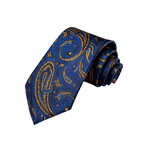 Ares Handmade Silk Tie // Black + Blue + Gold
