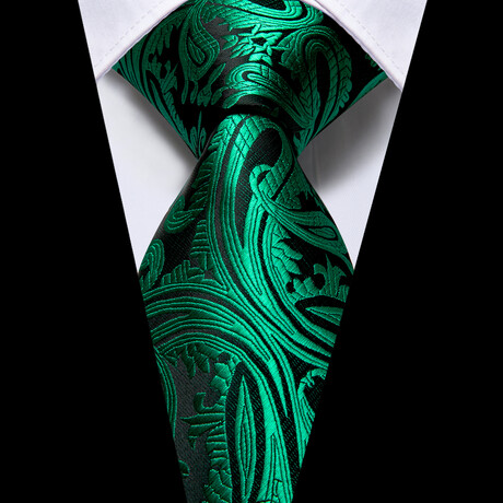 Ivy Handmade Silk Tie // Green + Black