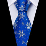 Winter Handmade Silk Tie // Blue + Silver