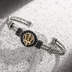 Brass Poseidon Cuff // Antique Silver-Gold