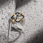 Brass Compass Ring // Silver + Gold
