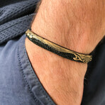 Brass Paisley Bracelet // Antique Yellow