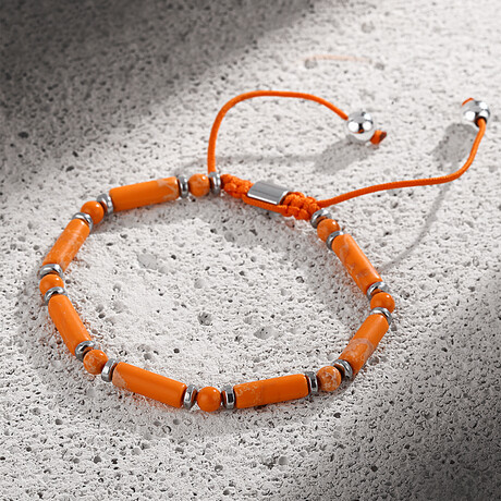 Natural Stone Bracelet // Orange